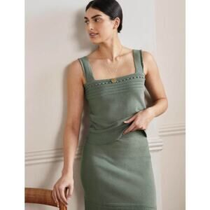 Boden Olive Green Knit Square-Neck Tank